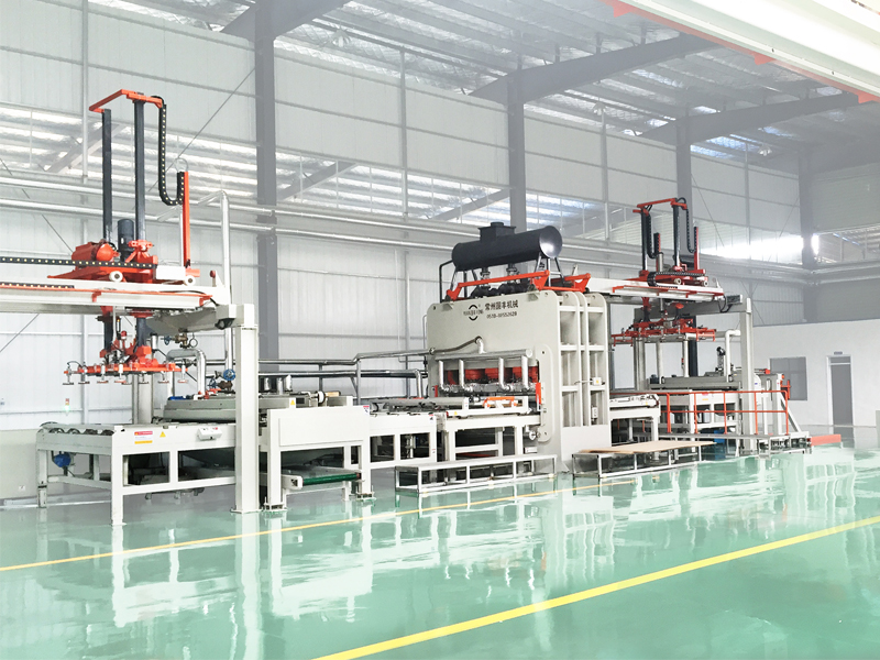 Melamine laminating press line